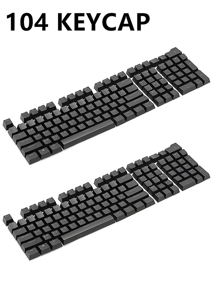 ماركة غير محددة - 104KB الأسود العربية تصنيع المعدات الأصلية تكوين مفتاح RGB الخلفية لوحة المفاتيح الميكانيكية مجموعة ، مع طلاء المضادة يتلاشى - Image 1