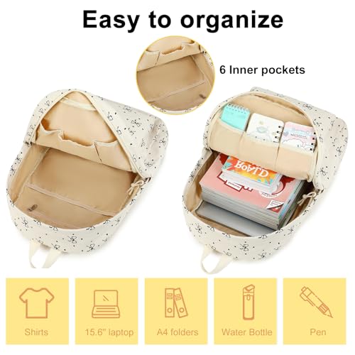 BTOOP School Backpack for Teens Large Corduroy Bookbag Lightweight 15.6 inch Laptop Bag for Girls Women Casual High School College - Image 4