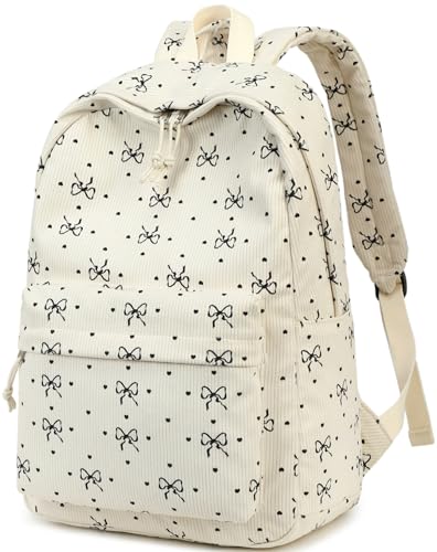 BTOOP School Backpack for Teens Large Corduroy Bookbag Lightweight 15.6 inch Laptop Bag for Girls Women Casual High School College - Image 1