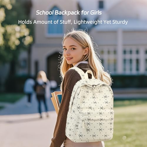 BTOOP School Backpack for Teens Large Corduroy Bookbag Lightweight 15.6 inch Laptop Bag for Girls Women Casual High School College - Image 2