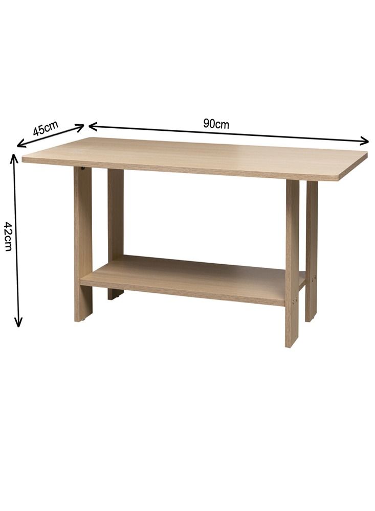 WT-EASYCARE طاولة مركزية خشبية قابلة للتحريك القهوة لأريكة غرفة المعيشة من خشب الزان الصلب - Image 3