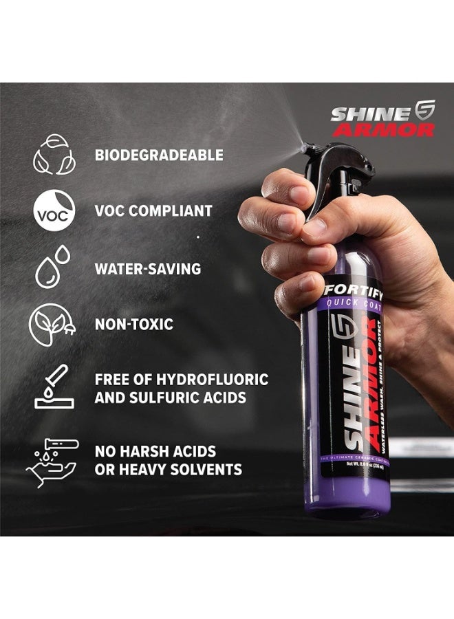 Shine Armor Fortify Quick Coat – Waterless Car Wash, Ceramic Coating, Shine & Protection Spray (8 oz / 236 ml) - Image 4