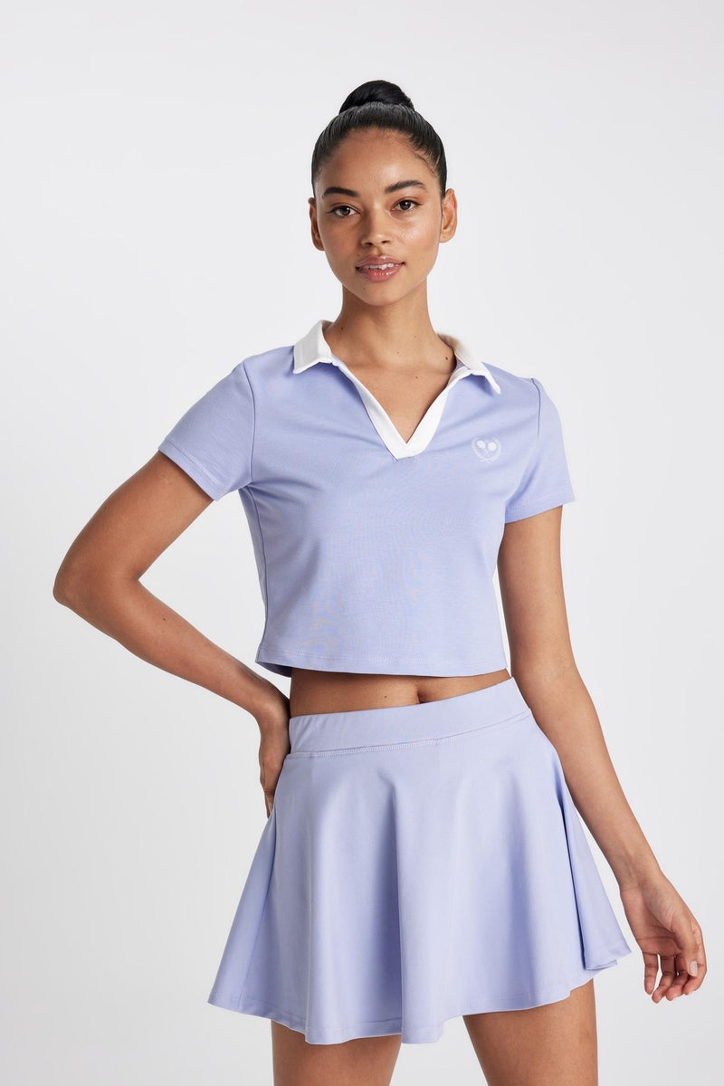 DeFacto Purple Woman DeFactoFit Standard Fit Polo T-Shirt Casual - Image 5