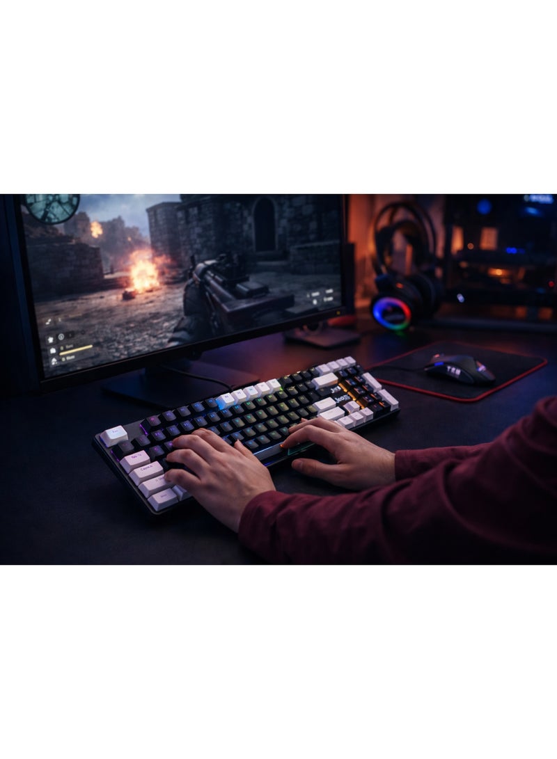 Jedel Full Size KL-95D 104 Keys Wired Mechanical Keyboard with Blue Switch Metal Surface 8 Lighting Mode Gaming Keyboard - Image 5