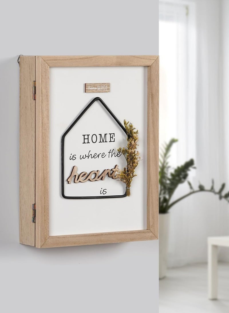 موثوقية التنبؤ حامل مفاتيح معلق على الحائط، حامل مفاتيح مزخرف للحائط، خزانة مفاتيح خشبية معلقة مع 6 خطافات للمفاتيح، حامل مفاتيح ريفي مزرعة ريفي حامل مفاتيح للديكور المنزلي مدخل المكتب - Image 1