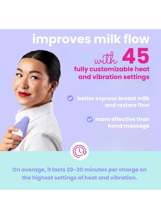 لافي LaVie Warming Lactation Massager 3-in-1 Adjustable Heat + Vibration for Breastfeeding, Nursing, Pumping, Essential Support for Improved Milk Flow - Image 3