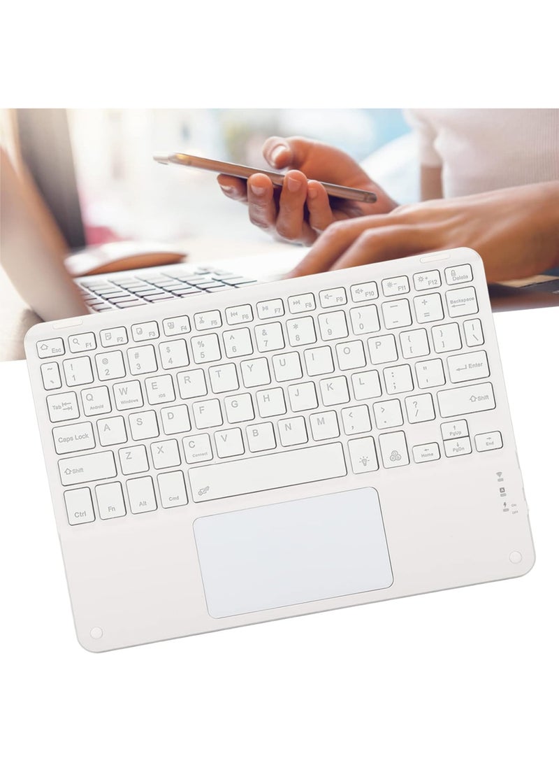 Rock Pow Bluetooth Keyboard with Touchpad Ultra Slim Rechargeable Wireless Tablet Keyboard with Trackpad Portable Universal Small Travel Keypad for iOS iPad Pro iPad Air iPad iPad Mini Android Windows  - Image 3