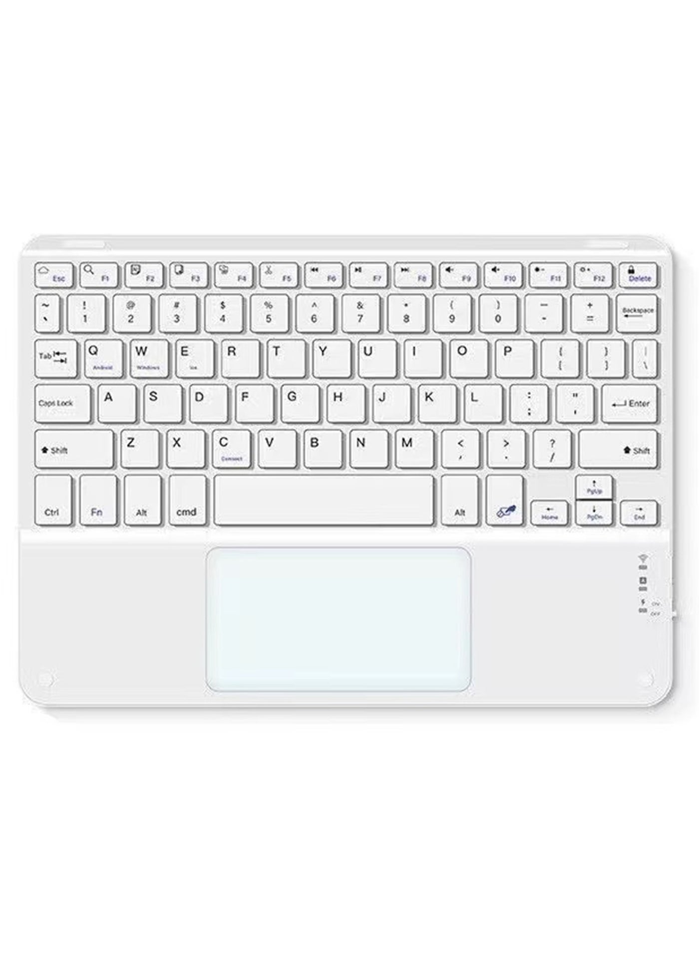 Rock Pow Ultra-slim Touchpad Bluetooth Keyboard for iPad/Galaxy Tablets Rechargeable Wireless Keyboard with Trackpad Compatible with iPad 11th/10th/iPad Air/iPad Pro/Mini/iPhone17/16/15/14/13/12/11 also for Samsung Galaxy/xiaomi/Huawei/Honor/Lenovo Android System Tablets and Mobile Phones, 10inches