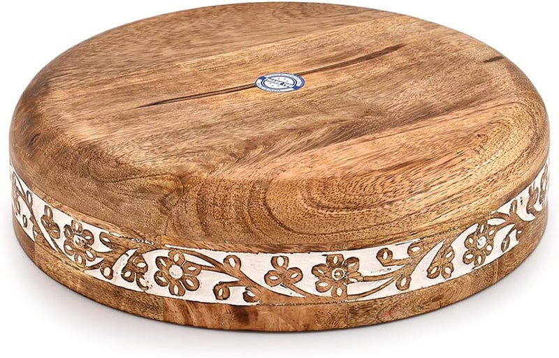 Kaizen Casa Salad Bowl Mango Wood Round Design for Serving Fruit Bowls Handmade Durable and Stylish for Kitchen Counter 10 X 10 X 25 - Image 4