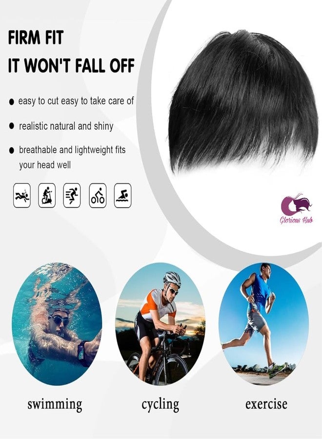 Glorious Hub 11x8 USA Super Mono 100% Silky and Soft Human Hair Patch for Men | Natural and Real Look Monofilament Toupee | Easy Fix Clips, Tape or Glue | Natural Black | - Image 4