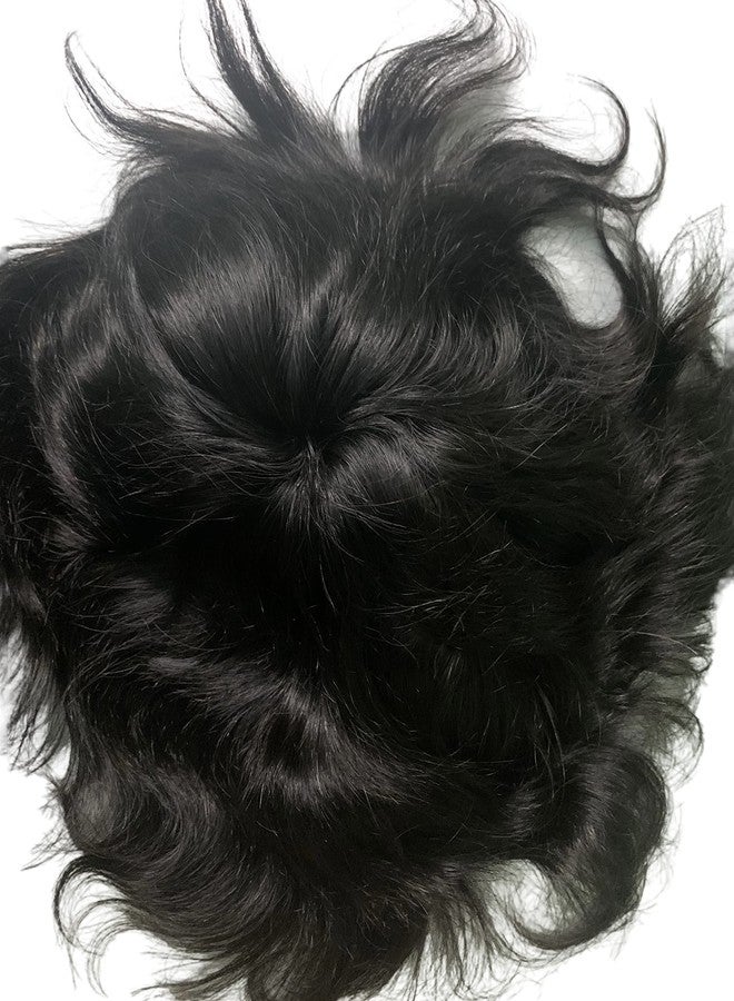 Glorious Hub 11x8 USA Super Mono 100% Silky and Soft Human Hair Patch for Men | Natural and Real Look Monofilament Toupee | Easy Fix Clips, Tape or Glue | Natural Black | - Image 3