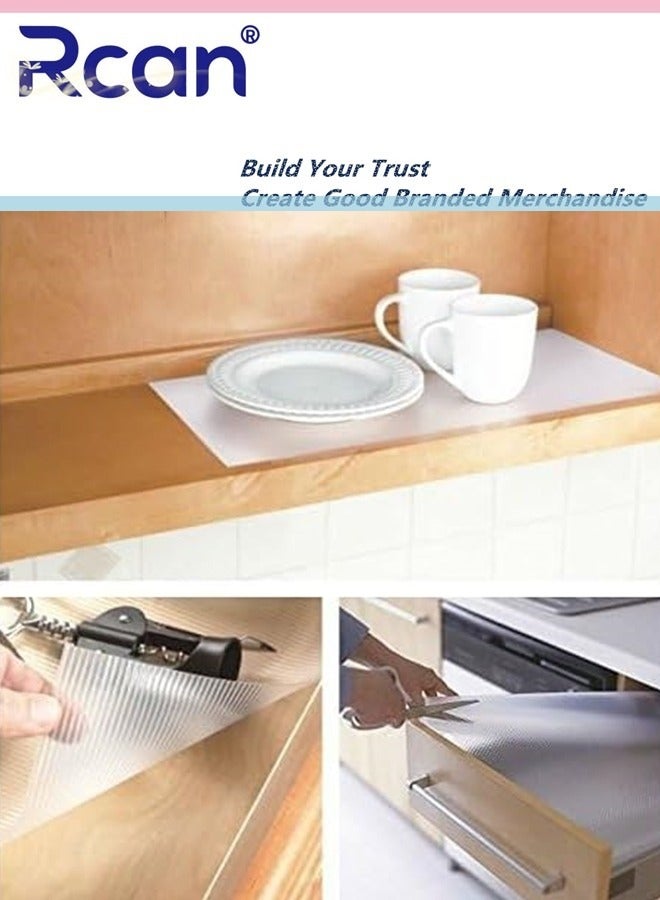 Rcan Multipurpose Diamond Textured Super Strong Anti Slip Mat Liner EVA Bathroom Kitchen Cabinet Drawer Shelf Mat Liner Sheets Roll Fridge Mat Table Mat Size 45 x 500 CM - Image 5
