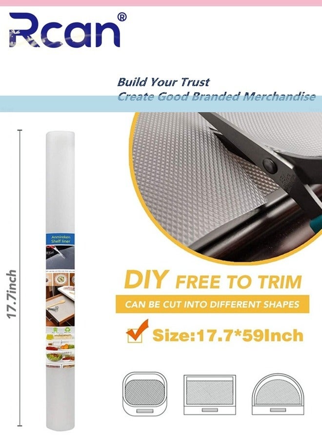 Rcan Multipurpose Diamond Textured Super Strong Anti Slip Mat Liner EVA Bathroom Kitchen Cabinet Drawer Shelf Mat Liner Sheets Roll Fridge Mat Table Mat Size 45 x 500 CM - Image 4