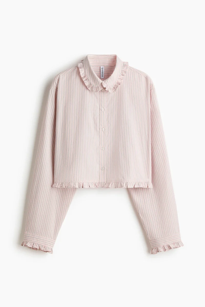 اتش اند ام قميص مزين بالكشكشة