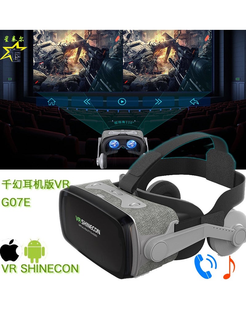 عام VR SHINECON 9.0 GE07 سماعة الواقع الافتراضي ثلاثية الأبعاد مع سماعة ستيريو 360 درجة عرض غامرة ثلاثية الأبعاد لألعاب الأفلام نظارات فيديو مناسبة لجميع الهواتف الذكية التي تعمل بنظام Android وiOS من 3.5 بوصة إلى 6.0 بوصة - Image 2