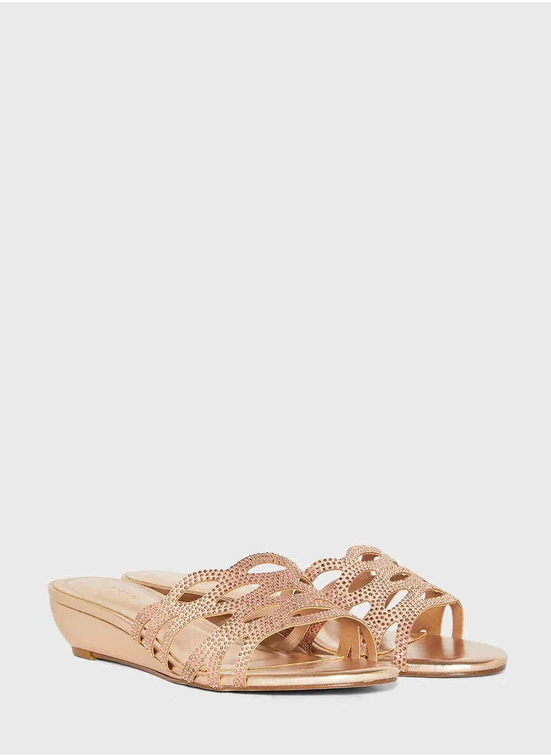 FYOR Mid Heel Wedge Sandals