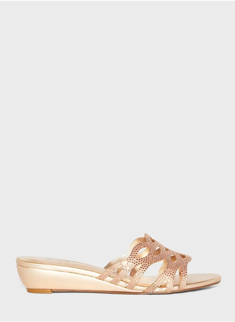 FYOR Mid Heel Wedge Sandals