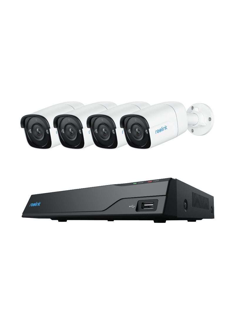 ريولينك نظام كاميرات المراقبة 2K+ 5MP 8-قنوات PoE NVR، 4 كاميرات أمان IP خارجية مع كشف الأشخاص والمركبات، 2TB HDD للتسجيل على مدار الساعة، NVS8-5MB4 - Image 1