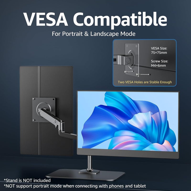 cocopar Portable Monitor 15.6 Inch 1080P FHD 60Hz 85% sRGB Travel Monitor with Speaker HDMI USB-C Second Screen for Laptop MacBook Surface PC Xbox PS4/5, VESA Mountable, with Cover Stand - Image 5