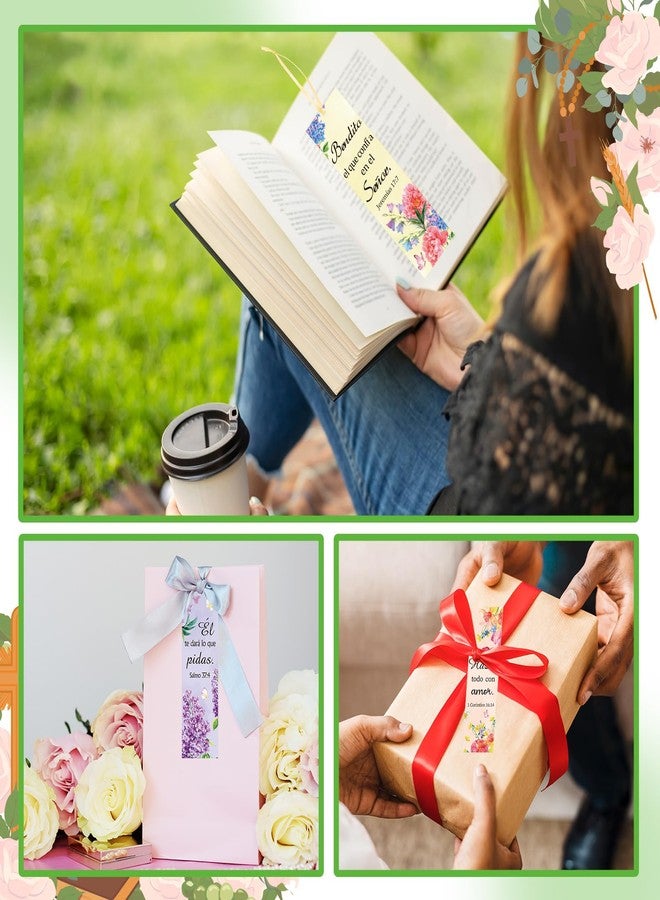 Skyygemm 120 Pcs Spanish Religious Bible Verse Bookmarks Bible Separators Spanish with Colored Rope Separadores De Biblia En Español Inspirational Christian Bookmarks Gifts for Women Church Prayer - Image 5