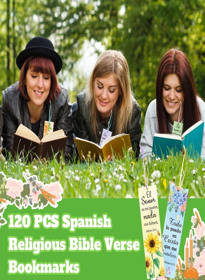 Skyygemm 120 Pcs Spanish Religious Bible Verse Bookmarks Bible Separators Spanish with Colored Rope Separadores De Biblia En Español Inspirational Christian Bookmarks Gifts for Women Church Prayer - Image 3