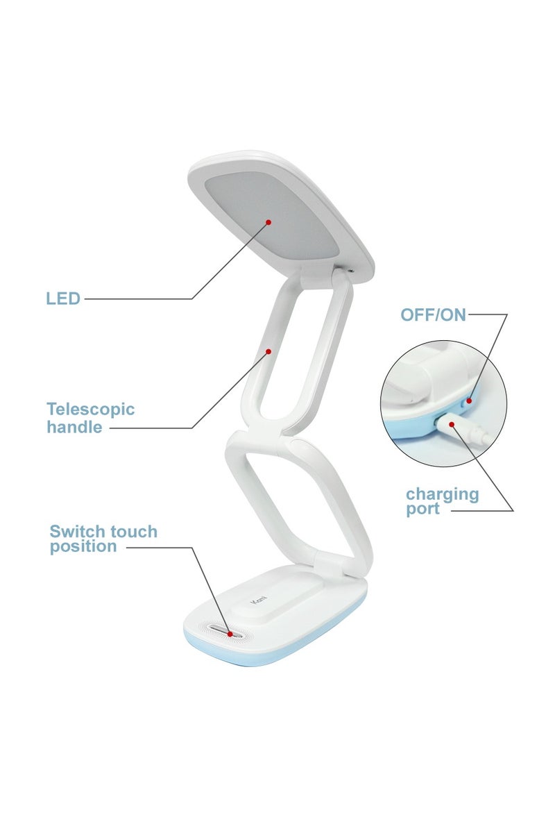 مصباح مكتبي قابل للطي من ثلاثة أقسام LED من ثلاثة أقسام مع لمس خافت السرير للمكتب والدراسة مريح للعين - Image 4