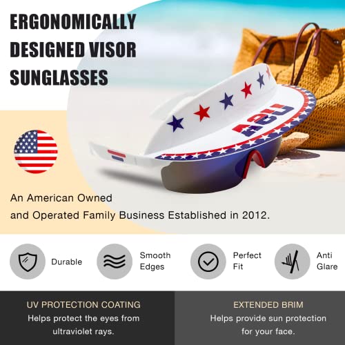 Funny Guy Mugs Polarized Visor Sunglasses, 80s & 90s Retro Vintage Sunglasses for Men and Women, Shield Sunglasses with UV Protection - Image 4