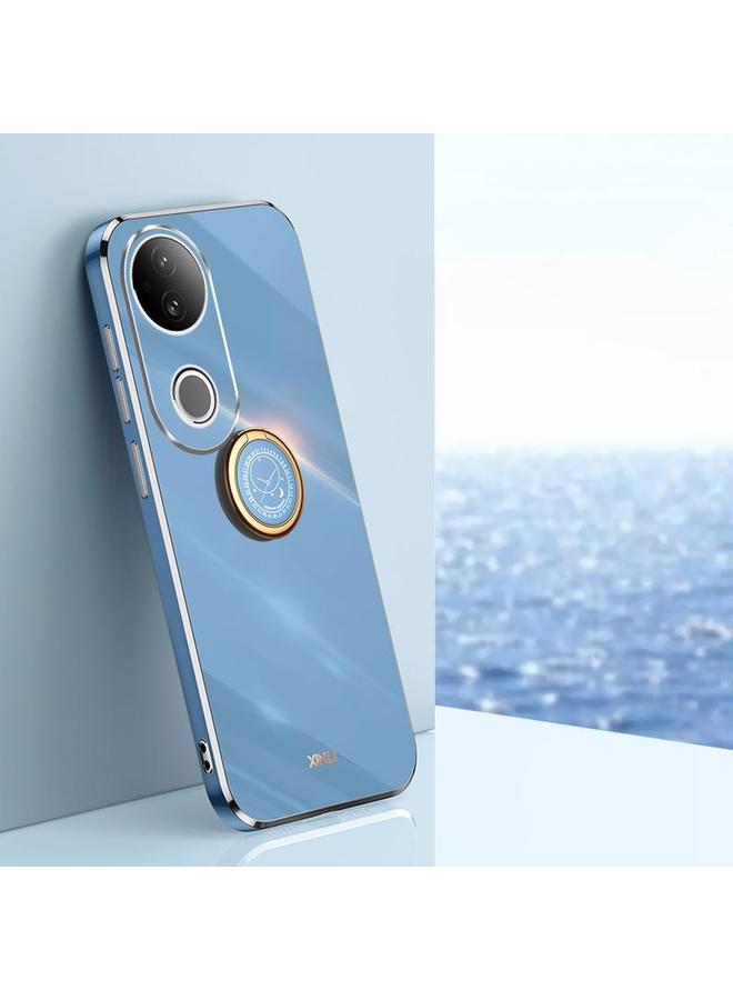 The Bros Case For vivo S20 Straight Edge 6D Electroplate TPU Phone Case with Ring Holder