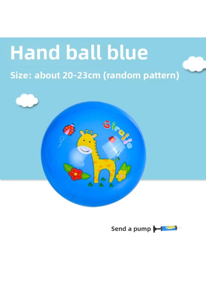 Children's Small Rubber Ball Children's Basketball Elastic Pat Ball Kindergarten Special 0-3 Years Old Baby Toy Ball-Color:Blue Pat Ball (one Pump Per Id)  - Image 1