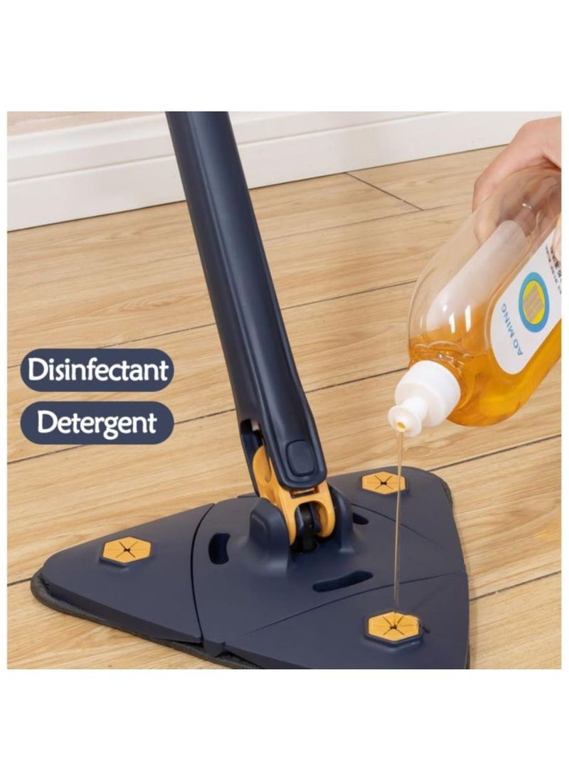 Adjustable Triangle Cleaning Mop with Automatic Water Squeezing Function plus  Reusable Mop Heads cloth