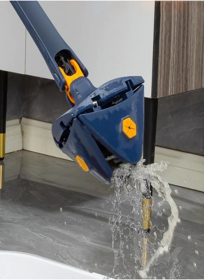 Adjustable Triangle Cleaning Mop with Automatic Water Squeezing Function plus  Reusable Mop Heads cloth