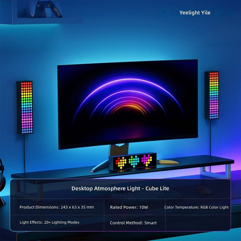 Yeelight Cube Lite 10W Smart Desktop Atmosphere Light with Music Sync, RGB LED, USB Powered - Image 1
