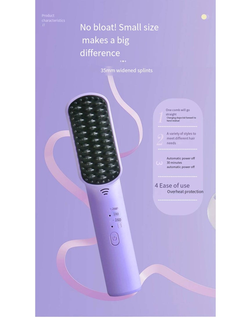 general Mini Ionic Straightening Comb – Travel-Friendly Straightener & Curler for Men/Women, Dual-Use Hair Styling Tool - Image 2