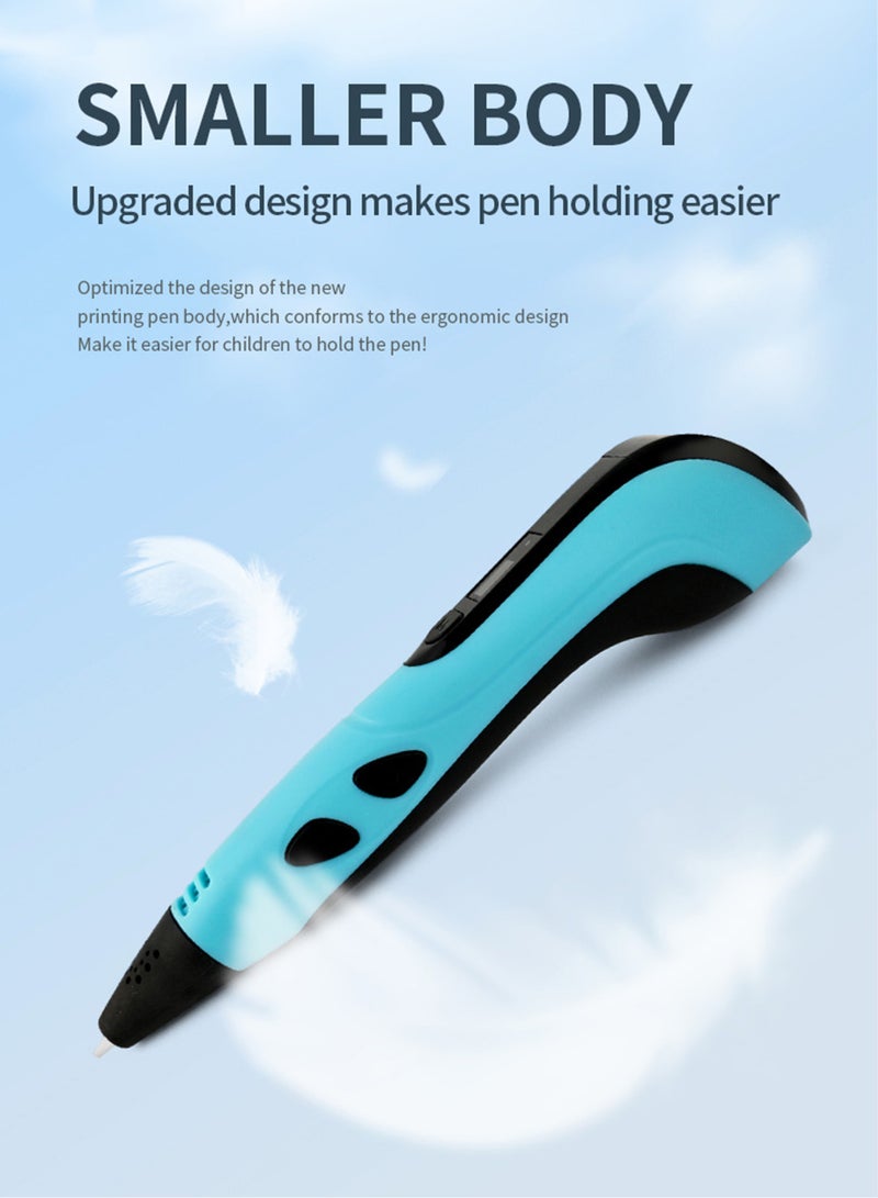 Jourvent Third Generation 3D Pen, 3D Printing Pen Set, Suitable for Kids Adult Gifts, Adjustable Temperature and Speed, for Graffiti, Painting, Model Making, with PLA Filament (Blue) - Image 5