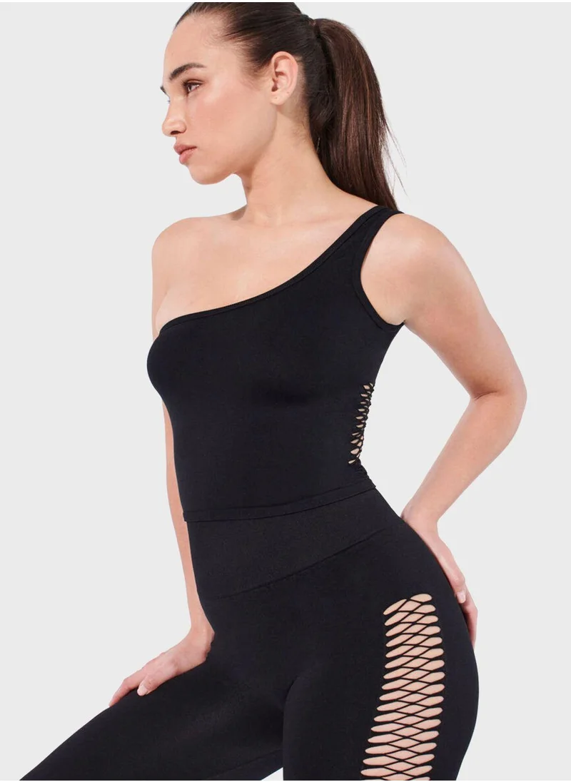 UNDIZ One Shoulder Cut Out Bikini Top