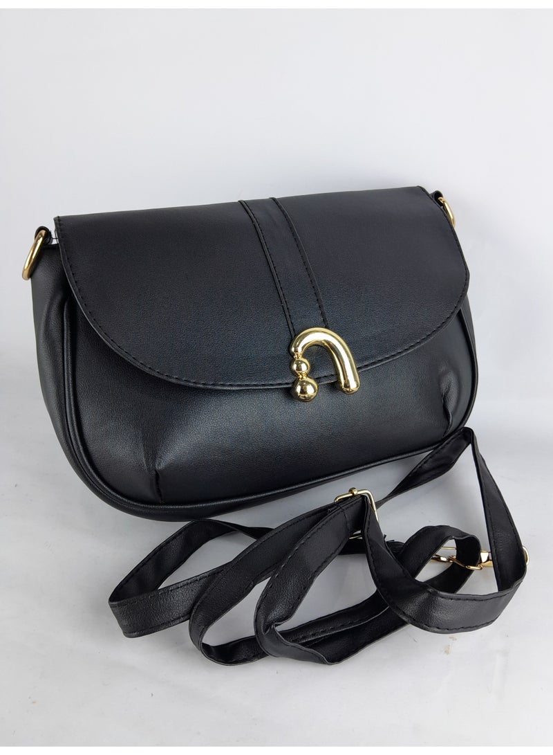 شنطه كروس نسائى جلد أسود اللون - Image 2