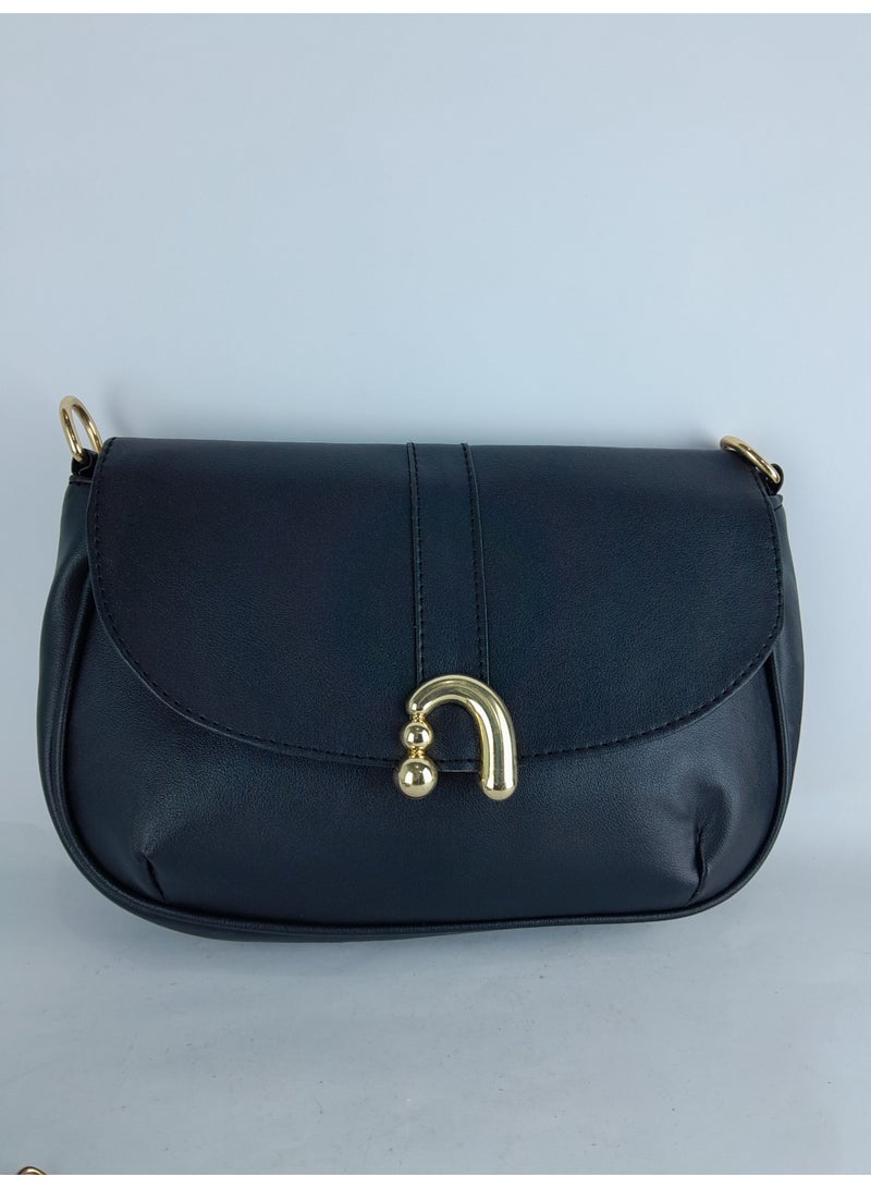 شنطه كروس نسائى جلد أسود اللون - Image 4