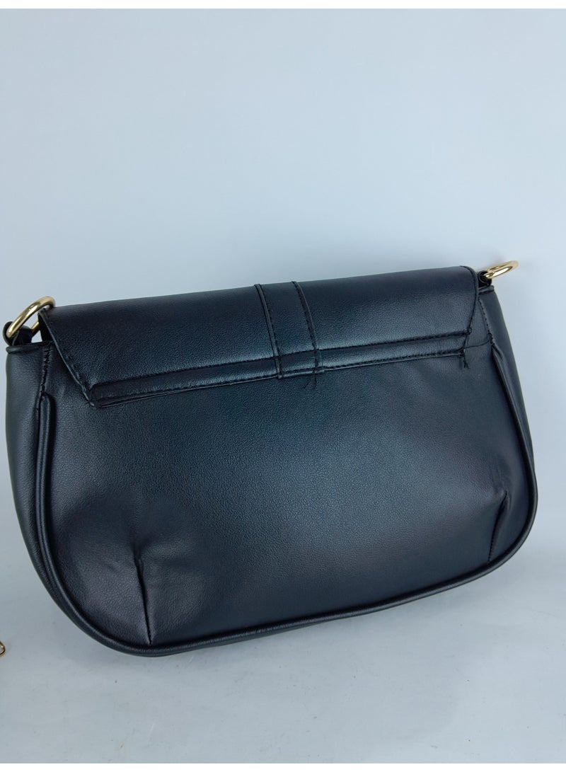 شنطه كروس نسائى جلد أسود اللون - Image 3