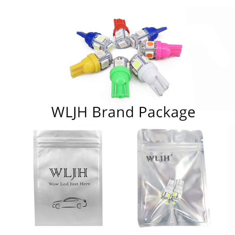 WLJH T10 194 LED Light Bulb 168 Bright Instrument Panel Gauge Cluster Dashboard LED Light Bulbs Set 10 T10 Bulbs with 10 Twist Lock Socket PC194 - White - Image 3