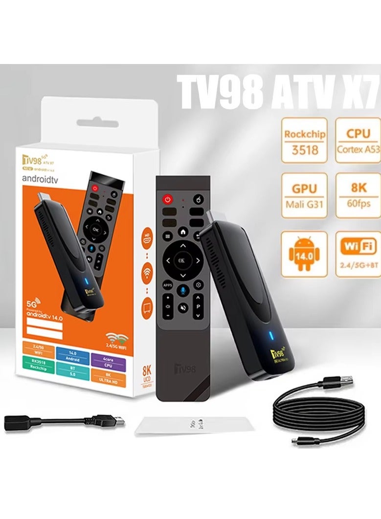 TV98 8K Ultra HD TV Box TV Stick Android 14.0 work with Projector TVs & Mobile Phones,Set Top Box - Image 1