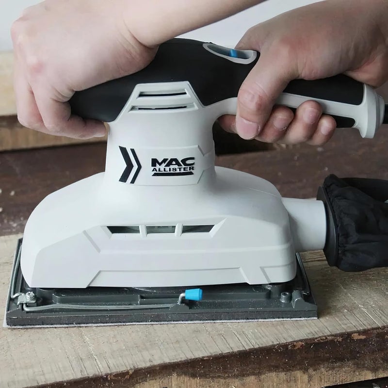Mac Allister Msss300 300W 220-240V Corded 1/2 Sheet Sander, White/Black - Image 2