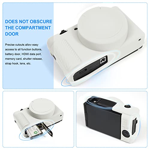 Easy Hood Camera Case for Sony ZV-1 Camera Removable Lens Cover,Anti-Scratch Silicone Soft Camera Case Compatible with Sony ZV-1 ZV1 Camera(White) - Image 4