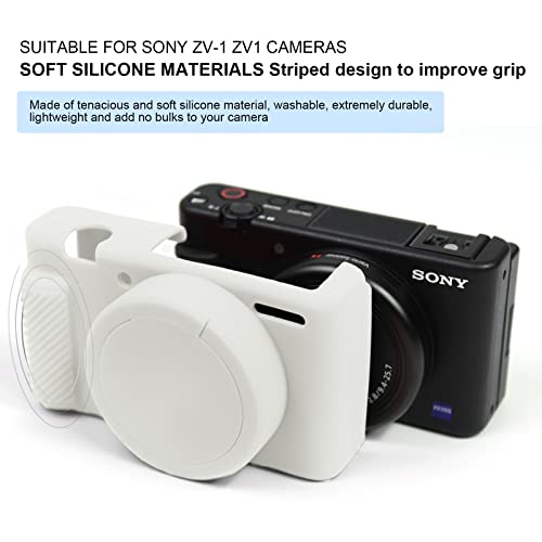 Easy Hood Camera Case for Sony ZV-1 Camera Removable Lens Cover,Anti-Scratch Silicone Soft Camera Case Compatible with Sony ZV-1 ZV1 Camera(White) - Image 2