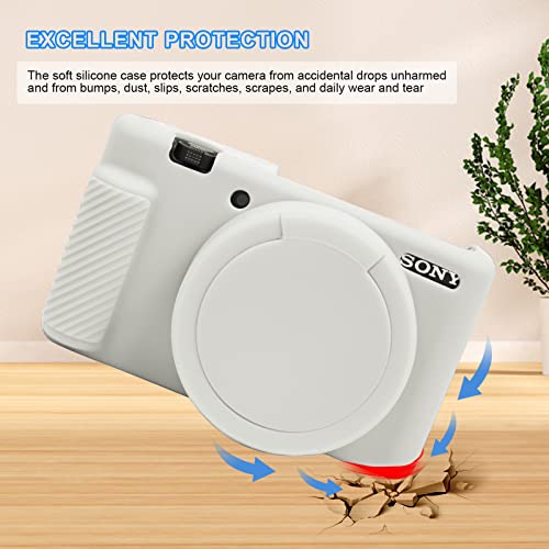 Easy Hood Camera Case for Sony ZV-1 Camera Removable Lens Cover,Anti-Scratch Silicone Soft Camera Case Compatible with Sony ZV-1 ZV1 Camera(White) - Image 3