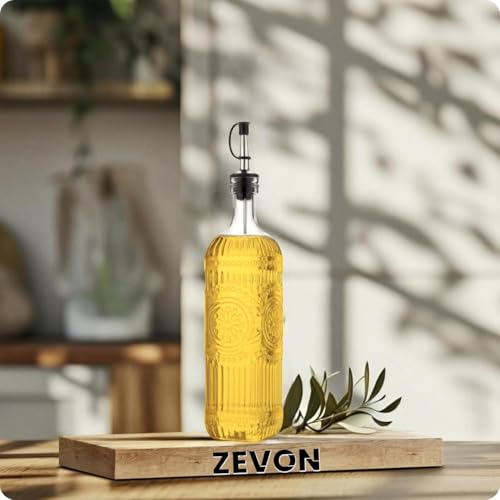 ZEVON® Oil Dispenser 900ML Plastic - Premium Oil Bottle for Kitchen and Cooking | Durable Oil Container for Storage | Sleek Design for Easy Pouring | 900ml Capacity - Image 3
