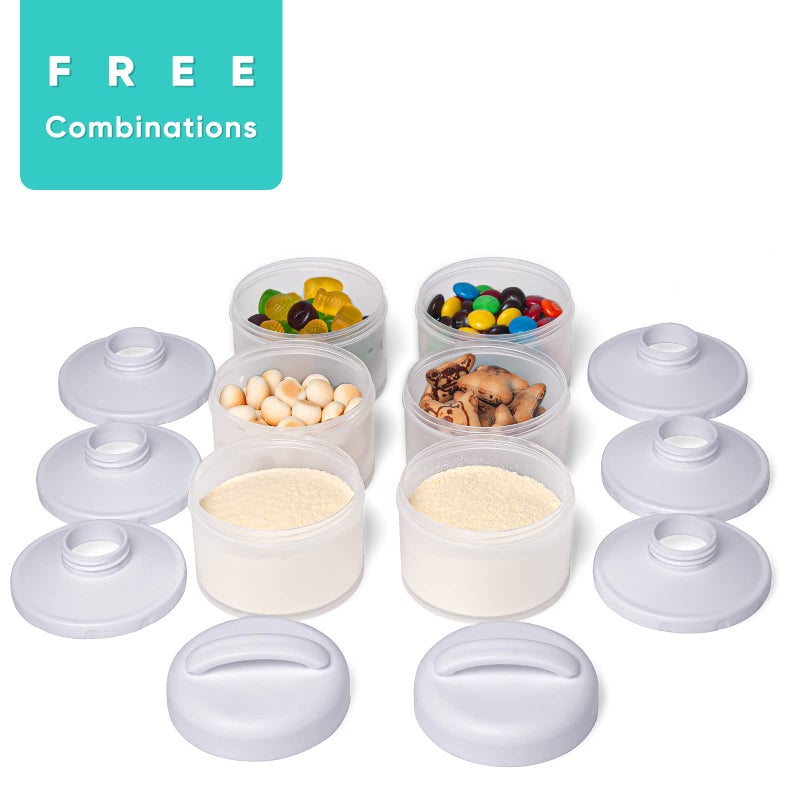 Termichy Stackable Formula Dispenser Portable Milk Powder Container, 2 Pack, Grey - Image 3