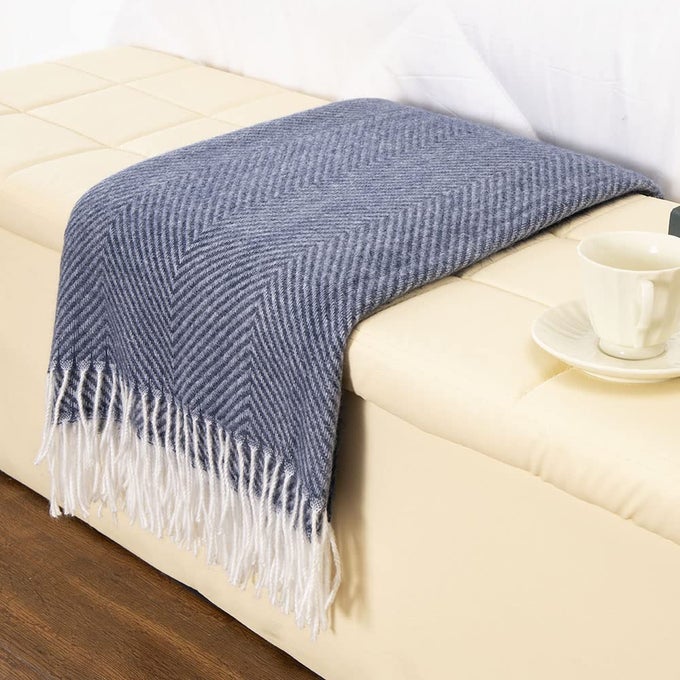 DECORATIVE HERRINGBONE FAUX CASHMERE THROW BLANKET NAVY BLUE CHEVERON FRINGE LIGHTWEIGHT FUZZY SOFT COZY THROWS FOR SOFA BED FARMHOUSE THROW BLANKET 50 X 60