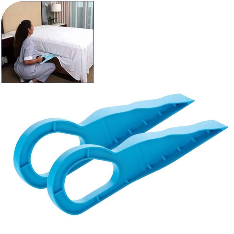 RIOMAX Mattress Lifter ToolBedsheet Tucker ToolBedsheet Mattress Lifter StandBed Making ToolBed Making AccessoriesMattress Elevator Wedge Blue Pack of 2 - Image 1
