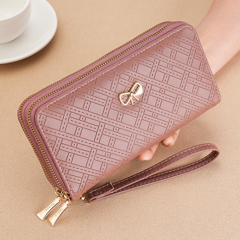 Multifunctional Solid Color PU Leather Wallet, RFID Blocking Design Portable Daily Storage Purse for Cards Cash Coin Business Use - Image 1