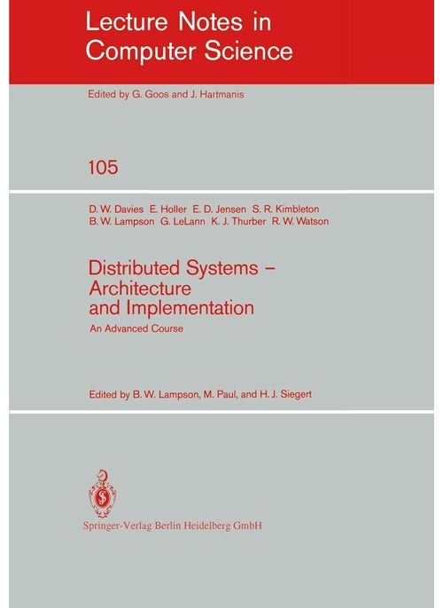 Distributed Systems - Architecture and Implementation: An Advanced Course
